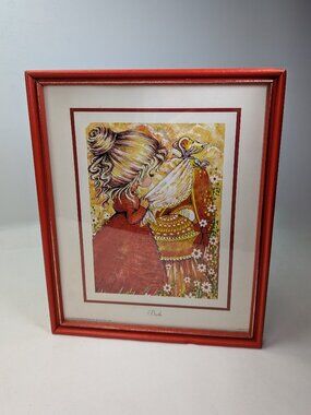 Vintage 1974 Framed Nursery Art Print "Birth" by Scafa Tornabene Retro Lee L.E.E